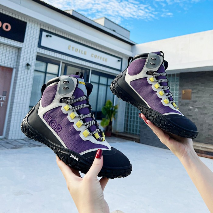 D*or D*orizon hiking ankle boot purple technical mesh with black rubber