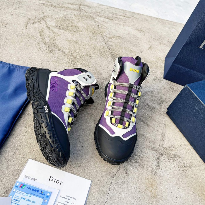 D*or D*orizon hiking ankle boot purple technical mesh with black rubber