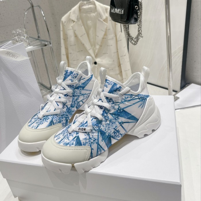 D*or d-connect sneaker blue multicolor technical fabric with rêve d''infini print