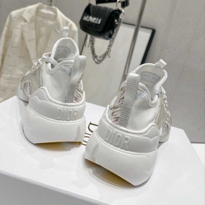 D*or d-connect sneaker white and gold tone multicolor technical fabric with rêve d