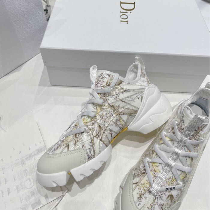 D*or d-connect sneaker white and gold tone multicolor technical fabric with rêve d