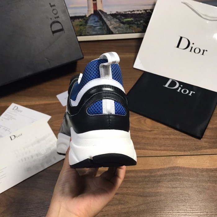D*or b22 sneaker in black technical knit black with blue