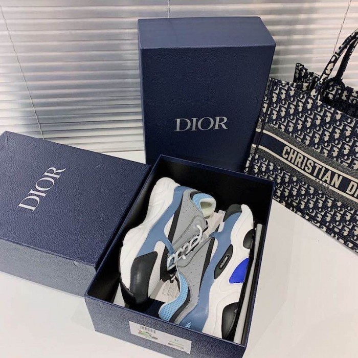 D*or b22 sneaker in black technical knit blue
