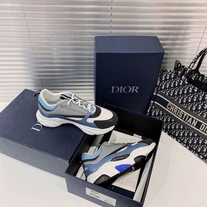 D*or b22 sneaker in black technical knit blue