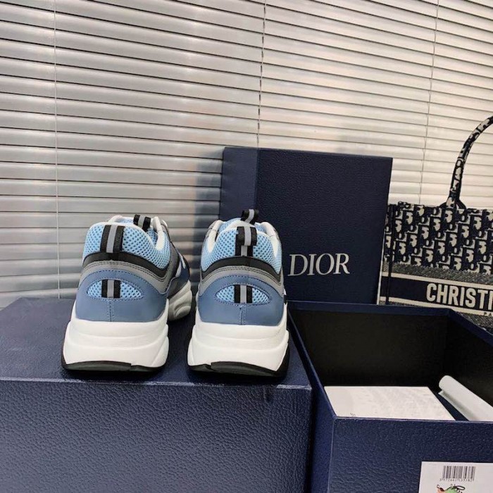 D*or b22 sneaker in black technical knit blue