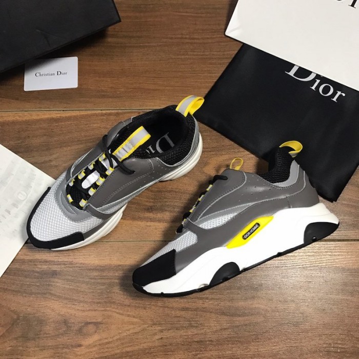 D*or b22 sneaker in white technical knit and white with grey