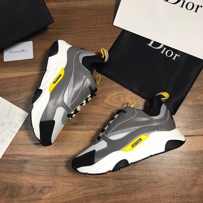 D*or b22 sneaker in white technical knit and white with grey