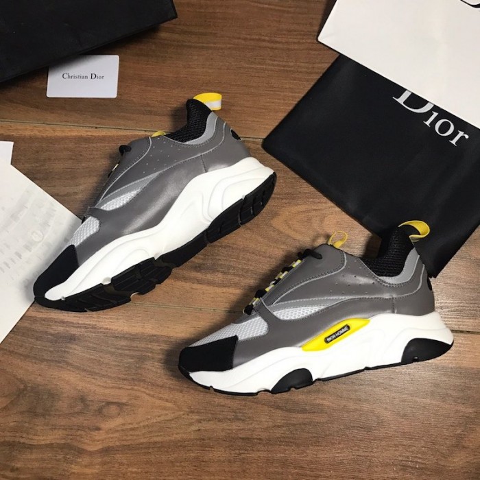 D*or b22 sneaker in white technical knit and white with grey