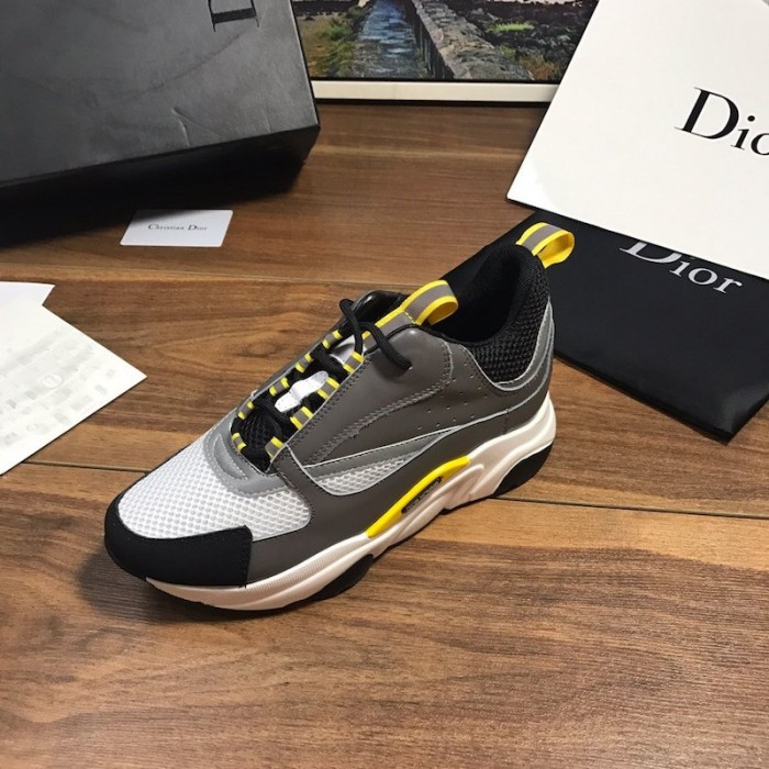 D*or b22 sneaker in white technical knit and white with grey