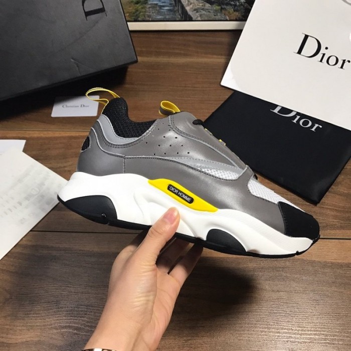 D*or b22 sneaker in white technical knit and white with grey