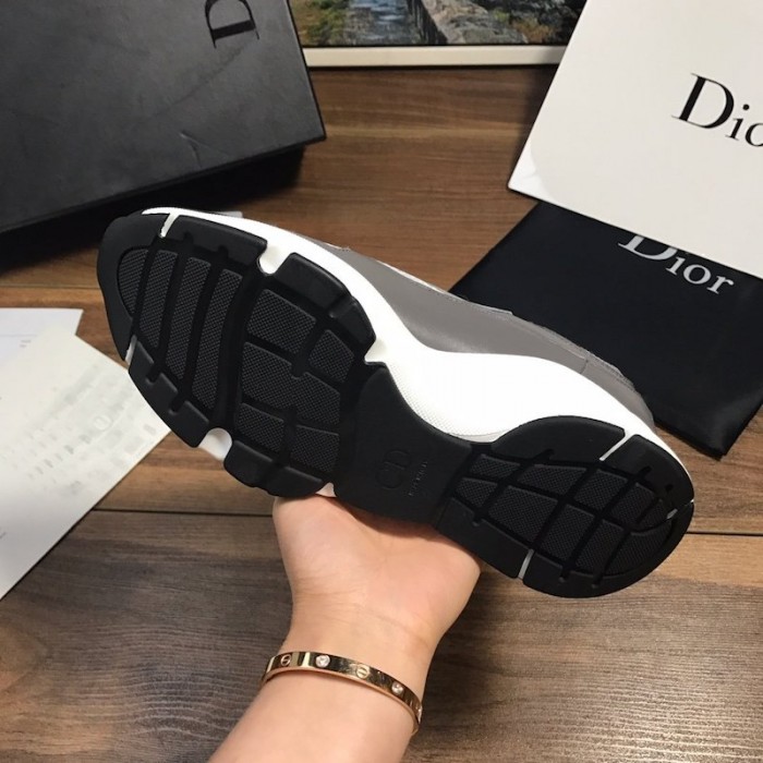 D*or b22 sneaker in white technical knit and white with grey