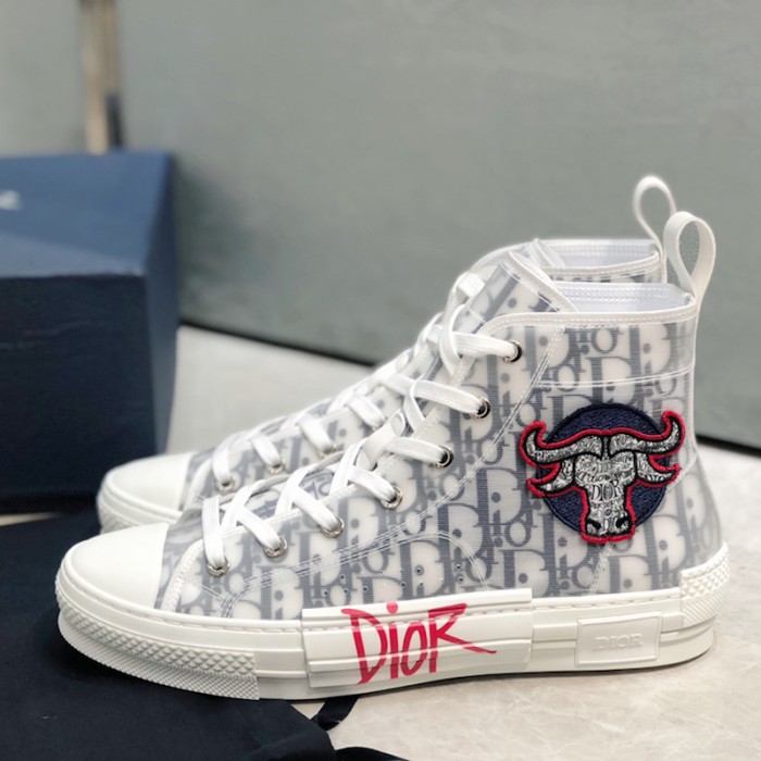 D*or b23 high top logo oblique bull sneaker