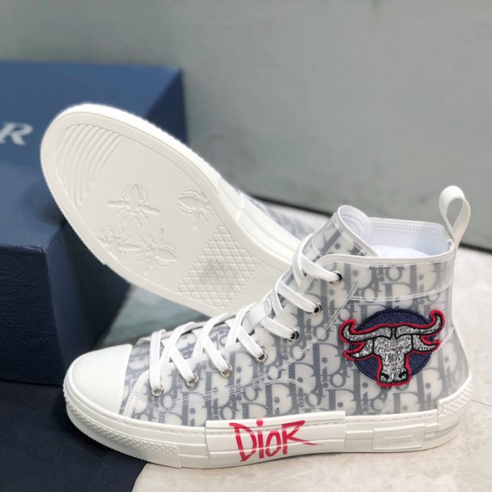 D*or b23 high top logo oblique bull sneaker