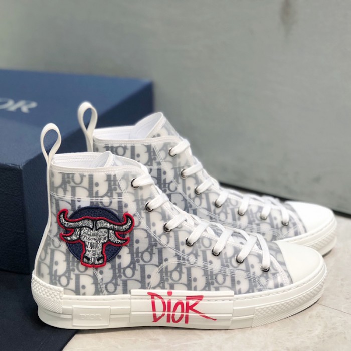 D*or b23 high top logo oblique bull sneaker