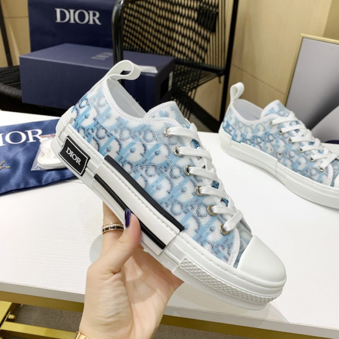 D*or b23 low top sneaker blue D*or oblique pixel canvas