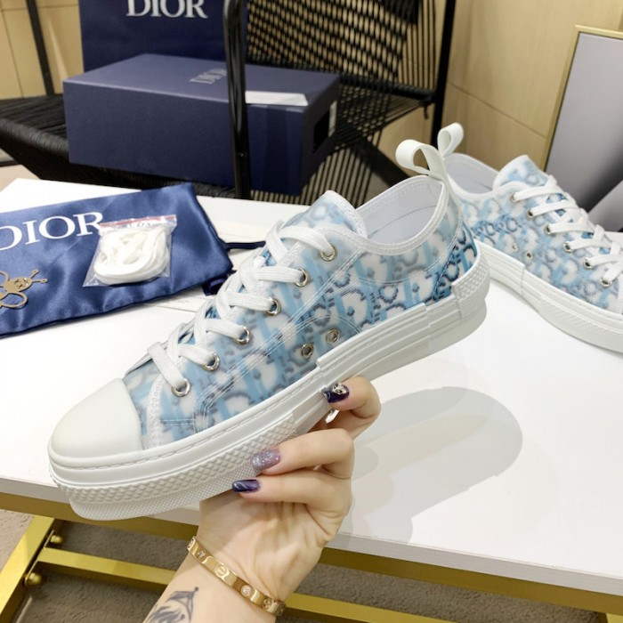 D*or b23 low top sneaker blue D*or oblique pixel canvas