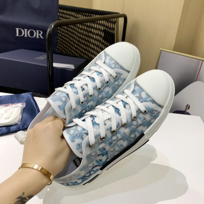 D*or b23 low top sneaker blue D*or oblique pixel canvas