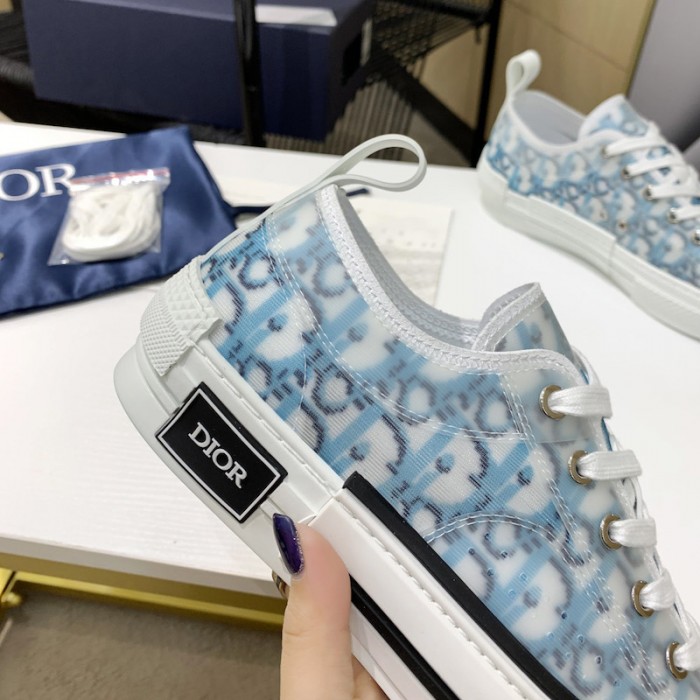 D*or b23 low top sneaker blue D*or oblique pixel canvas