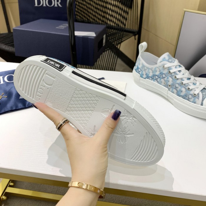 D*or b23 low top sneaker blue D*or oblique pixel canvas
