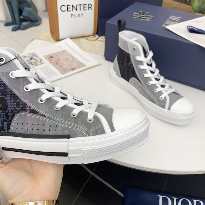 D*or b23 high top sneaker black and red D*or oblique canvas