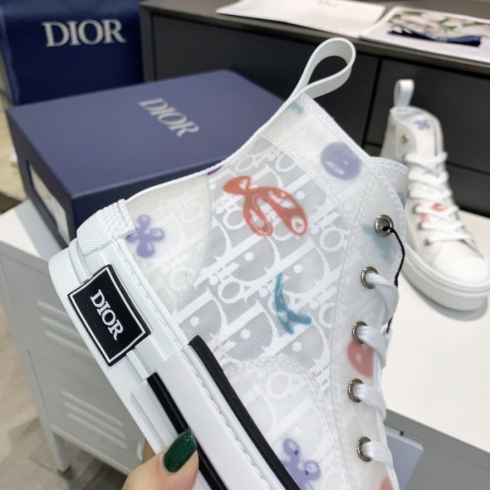 D*or b23 D*or and kenny scharf high top sneaker white D*or oblique canvas