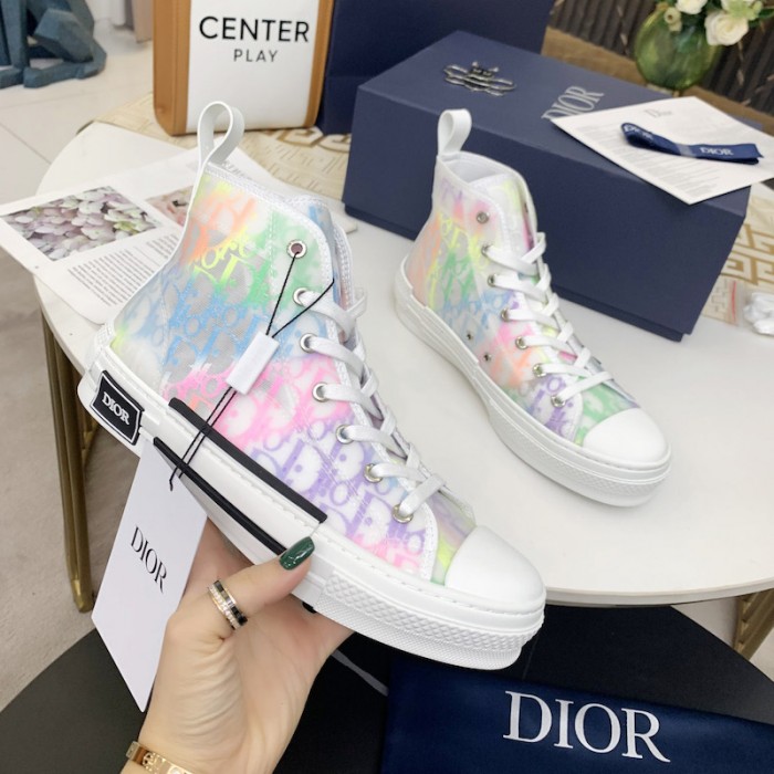 D*or b23 high top sneaker rainbow D*or oblique canvas