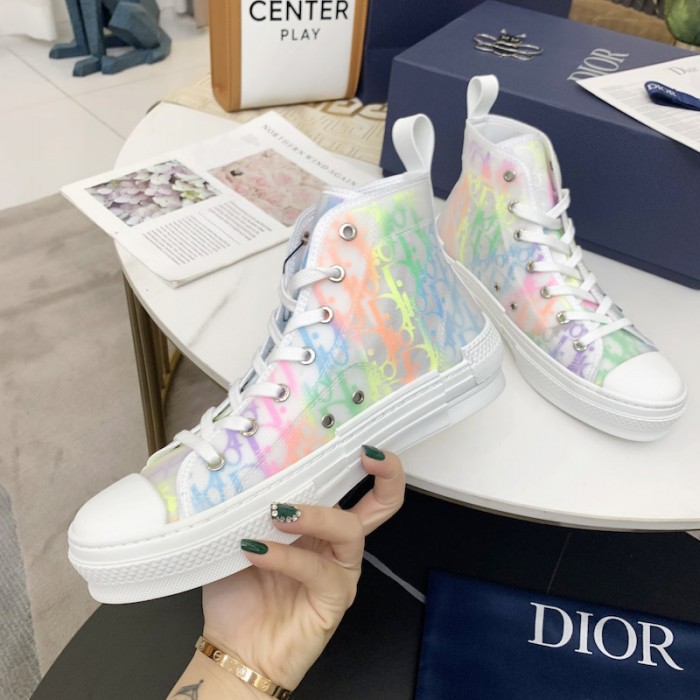 D*or b23 high top sneaker rainbow D*or oblique canvas