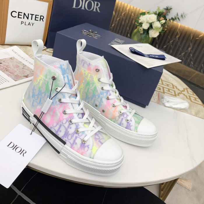 D*or b23 high top sneaker rainbow D*or oblique canvas