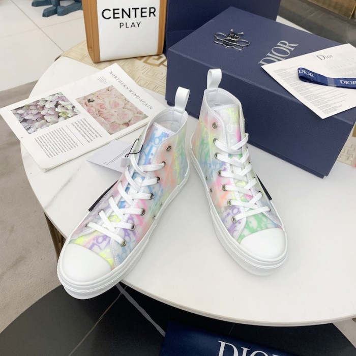 D*or b23 high top sneaker rainbow D*or oblique canvas
