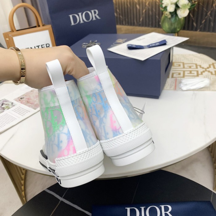 D*or b23 high top sneaker rainbow D*or oblique canvas