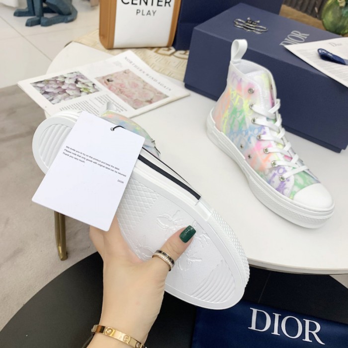 D*or b23 high top sneaker rainbow D*or oblique canvas
