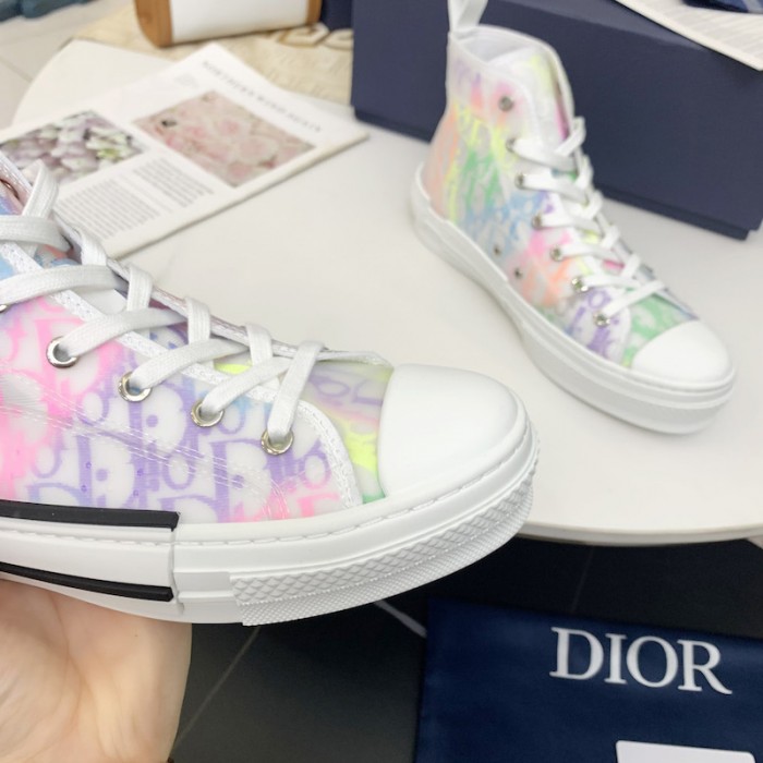 D*or b23 high top sneaker rainbow D*or oblique canvas