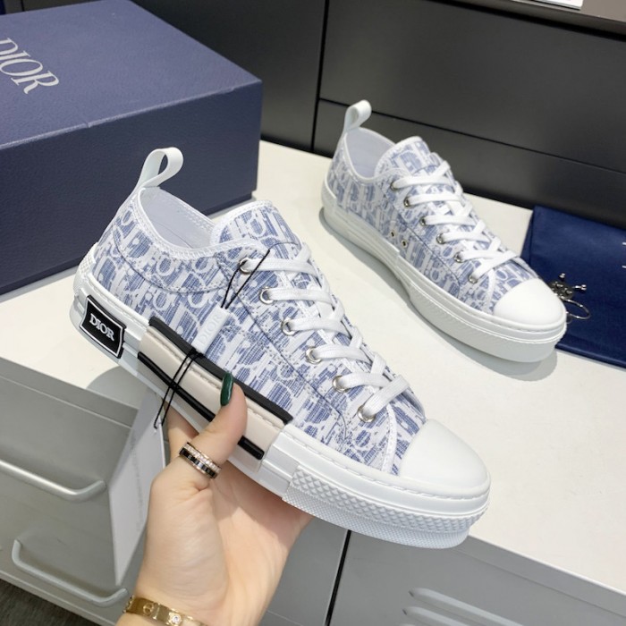 D*or b23 low top sneaker blue D*or oblique kasuri jacquard