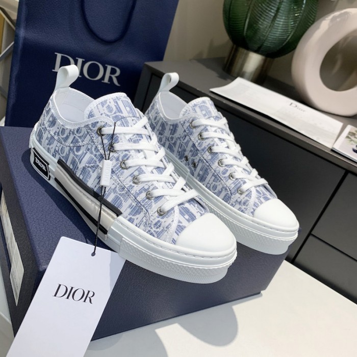 D*or b23 low top sneaker blue D*or oblique kasuri jacquard