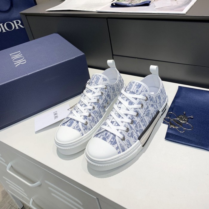 D*or b23 low top sneaker blue D*or oblique kasuri jacquard