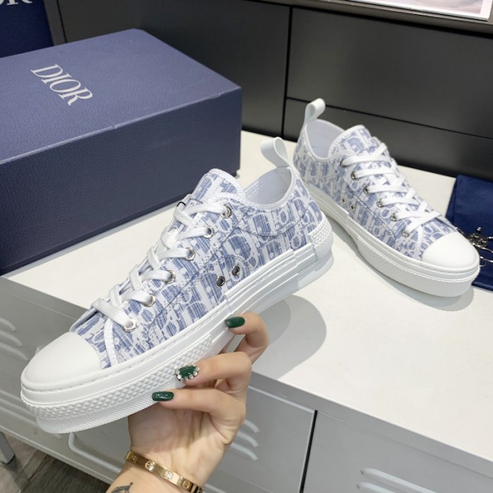 D*or b23 low top sneaker blue D*or oblique kasuri jacquard