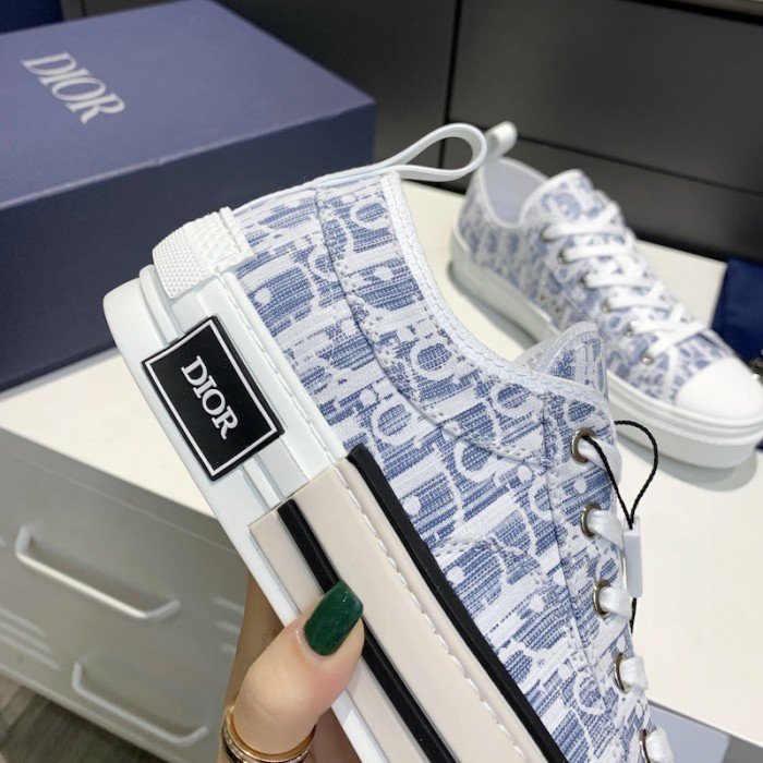 D*or b23 low top sneaker blue D*or oblique kasuri jacquard
