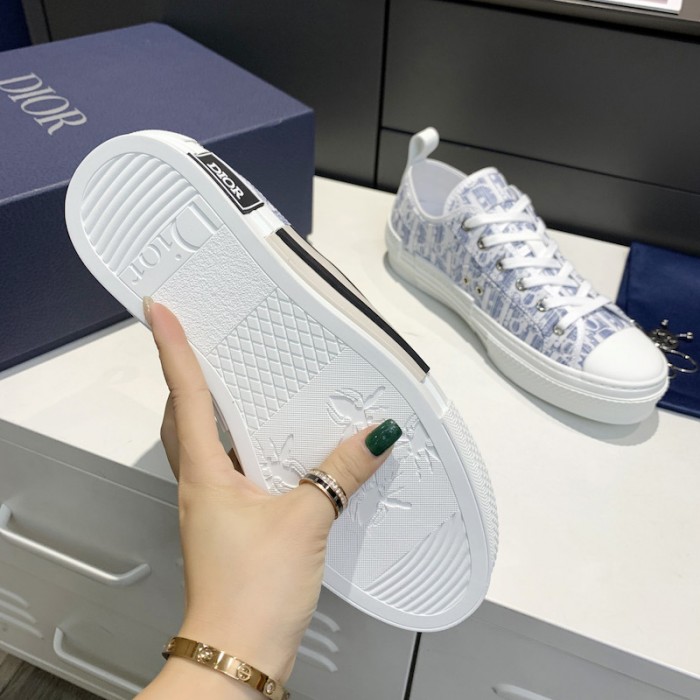 D*or b23 low top sneaker blue D*or oblique kasuri jacquard