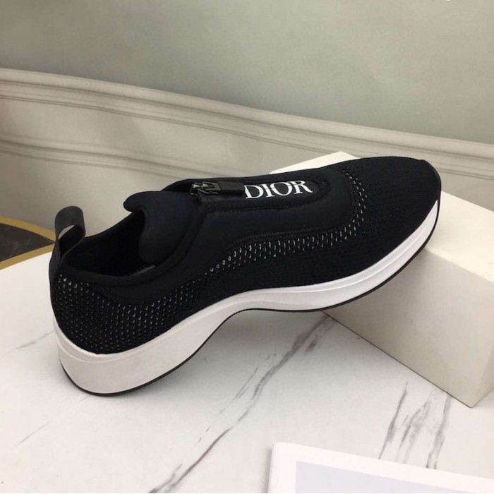 D*or b25 low top sneakers in black keni & neoprene