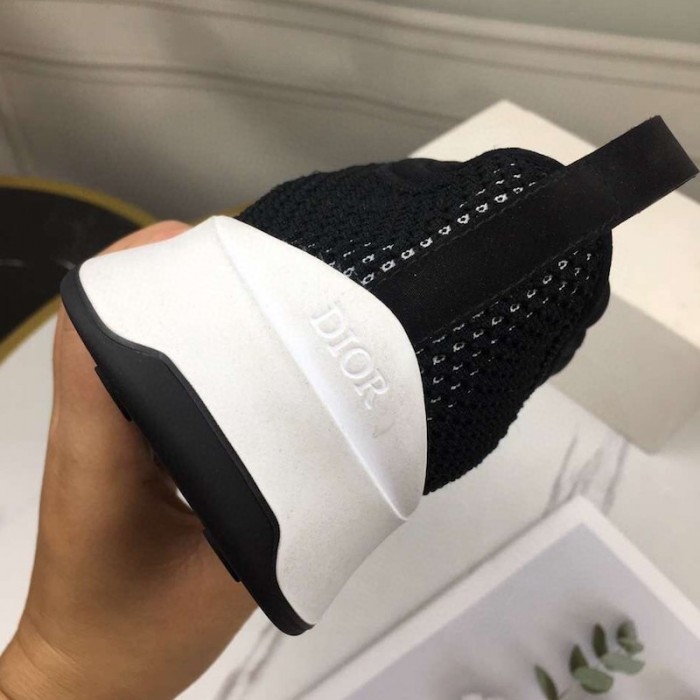 D*or b25 low top sneakers in black keni & neoprene