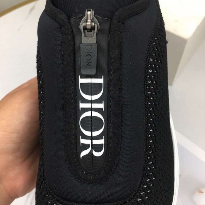 D*or b25 low top sneakers in black keni & neoprene