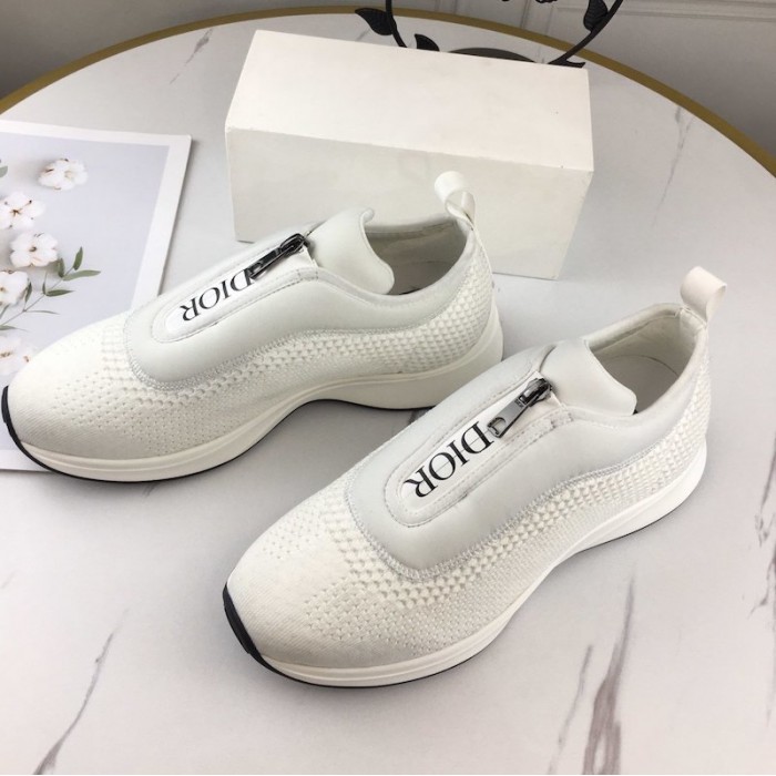 D*or b25 low top sneakers in white keni & neoprene