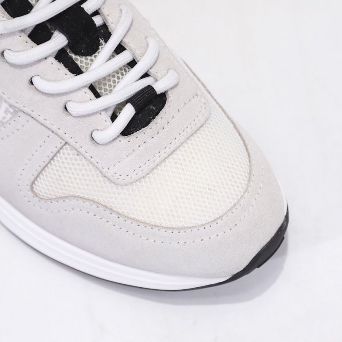 b25 D*or oblique runner sneaker in white suede