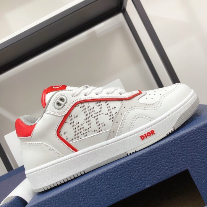D*or b27 low top D*or oblique sneaker white/red
