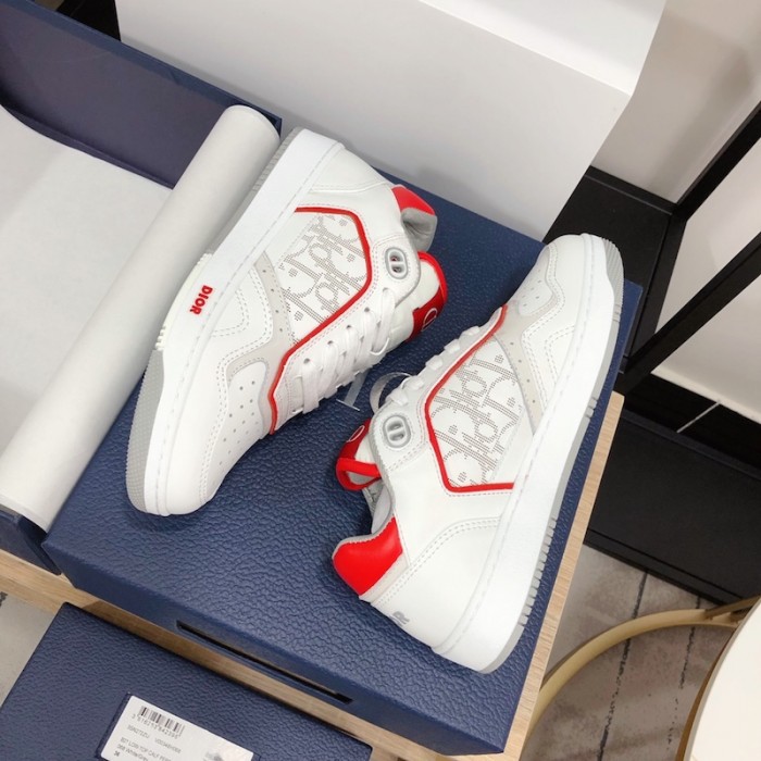 D*or b27 low top D*or oblique sneaker white/red