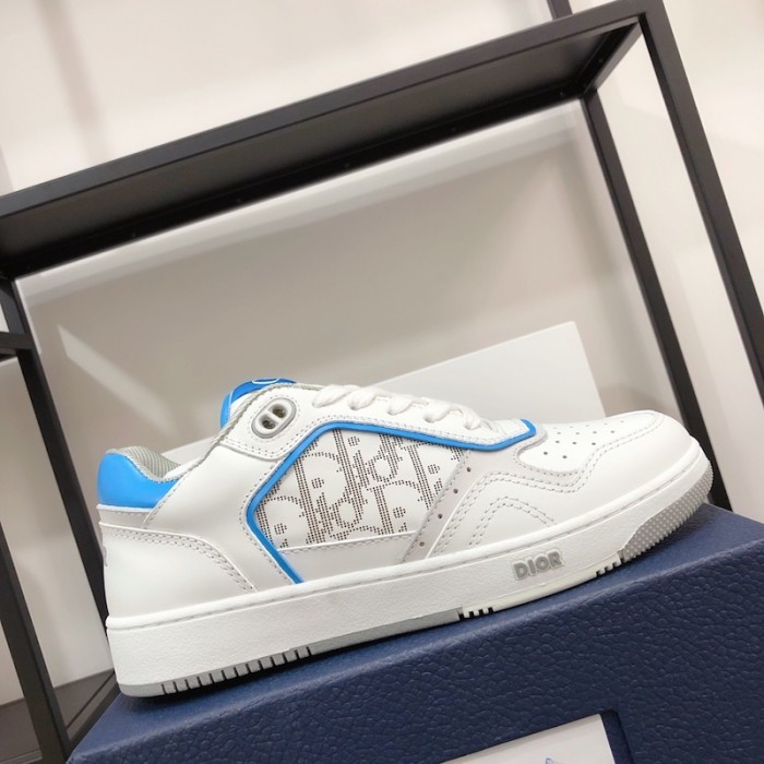 D*or b27 low top D*or oblique sneaker white/ sky blue
