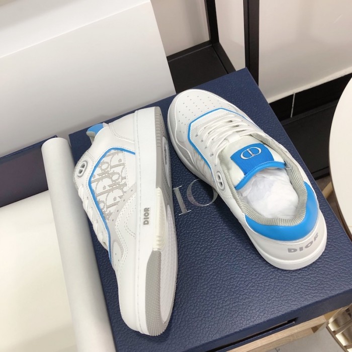 D*or b27 low top D*or oblique sneaker white/ sky blue