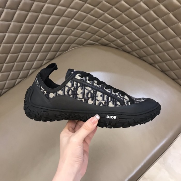 D*or b28 high top sneaker black and beige D*or oblique jacquard and rubber