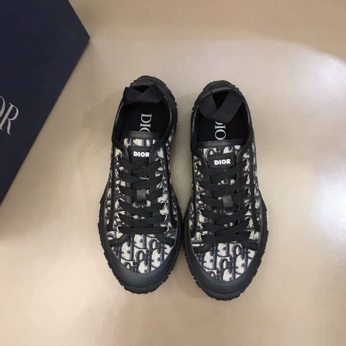 D*or b28 high top sneaker black and beige D*or oblique jacquard and rubber