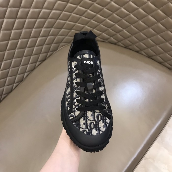 D*or b28 high top sneaker black and beige D*or oblique jacquard and rubber